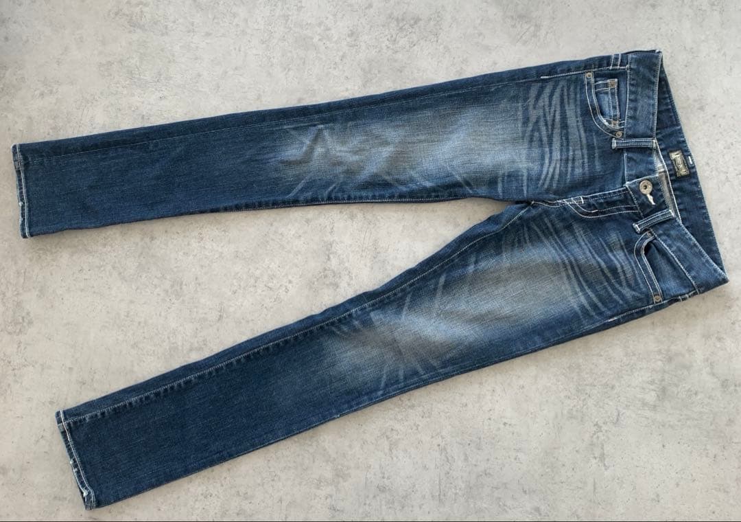 極美品✨MOUSSY 26inch Y2K ホワイトステッチ ダークブルー