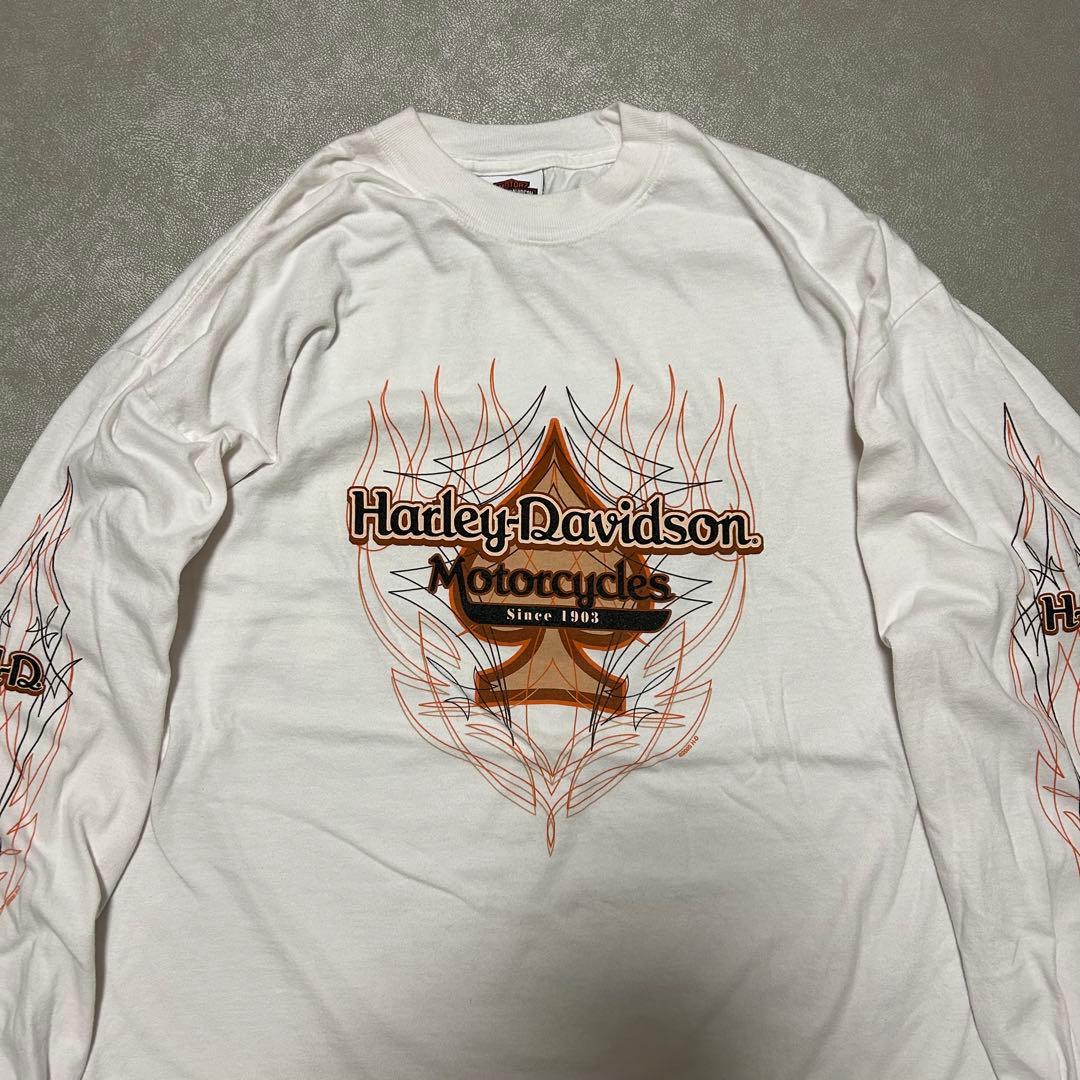 Harley-Davidson00sメキシコ製長袖Tシャツイーグルフレイム両面炎
