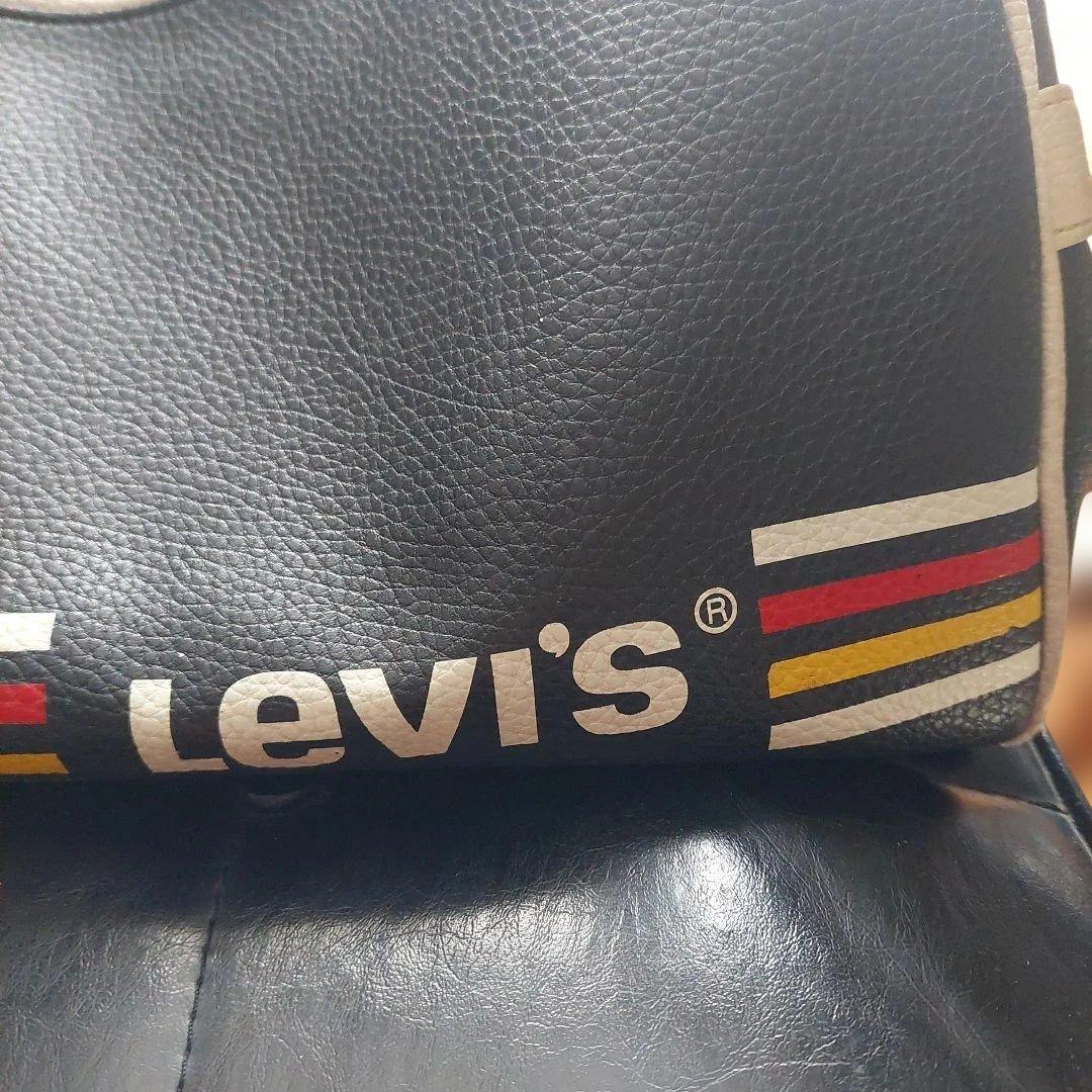 90s レトロ Levi's ブラック PUレザー 合成皮革 ボストンバッグ