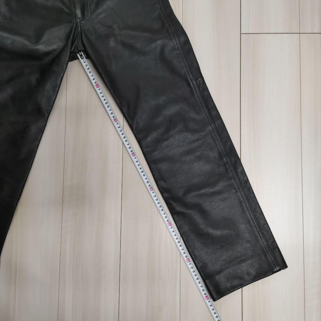 dual レザーパンツ本革 牛革 黒 30インチ