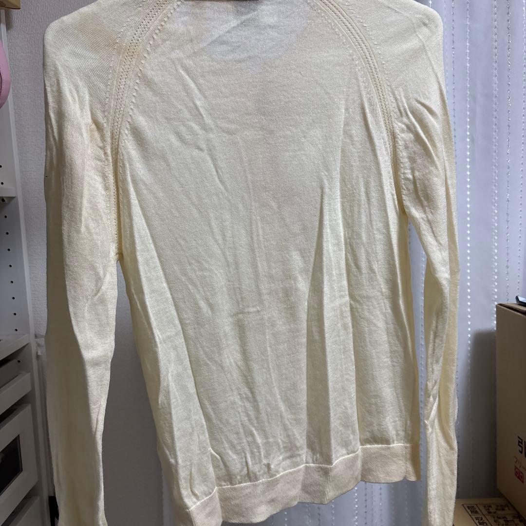 クリーム色 ストライプ 半袖Tシャツ