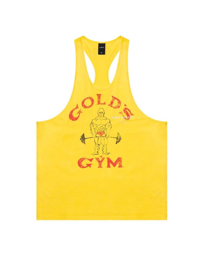 【完売品】LÝFT × GOLD'S GYM タンクトップ　イエロー　L