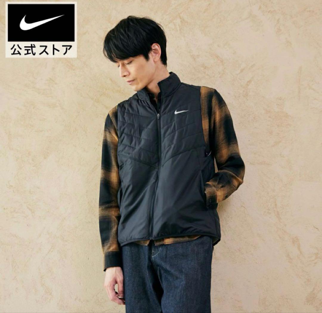 2XL ☆新品　ナイキ　ランニングベスト　メンズ　ブラック　Therma-FIT