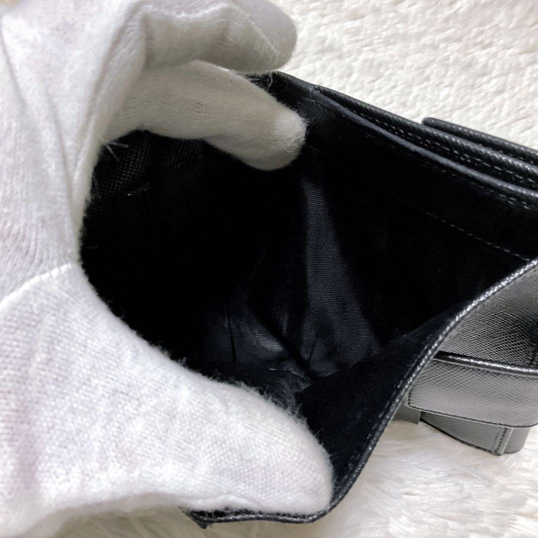 ♡美品♡PRADA プラダ 二つ折り財布 サフィアーノレザー 三角ロゴ ブラック