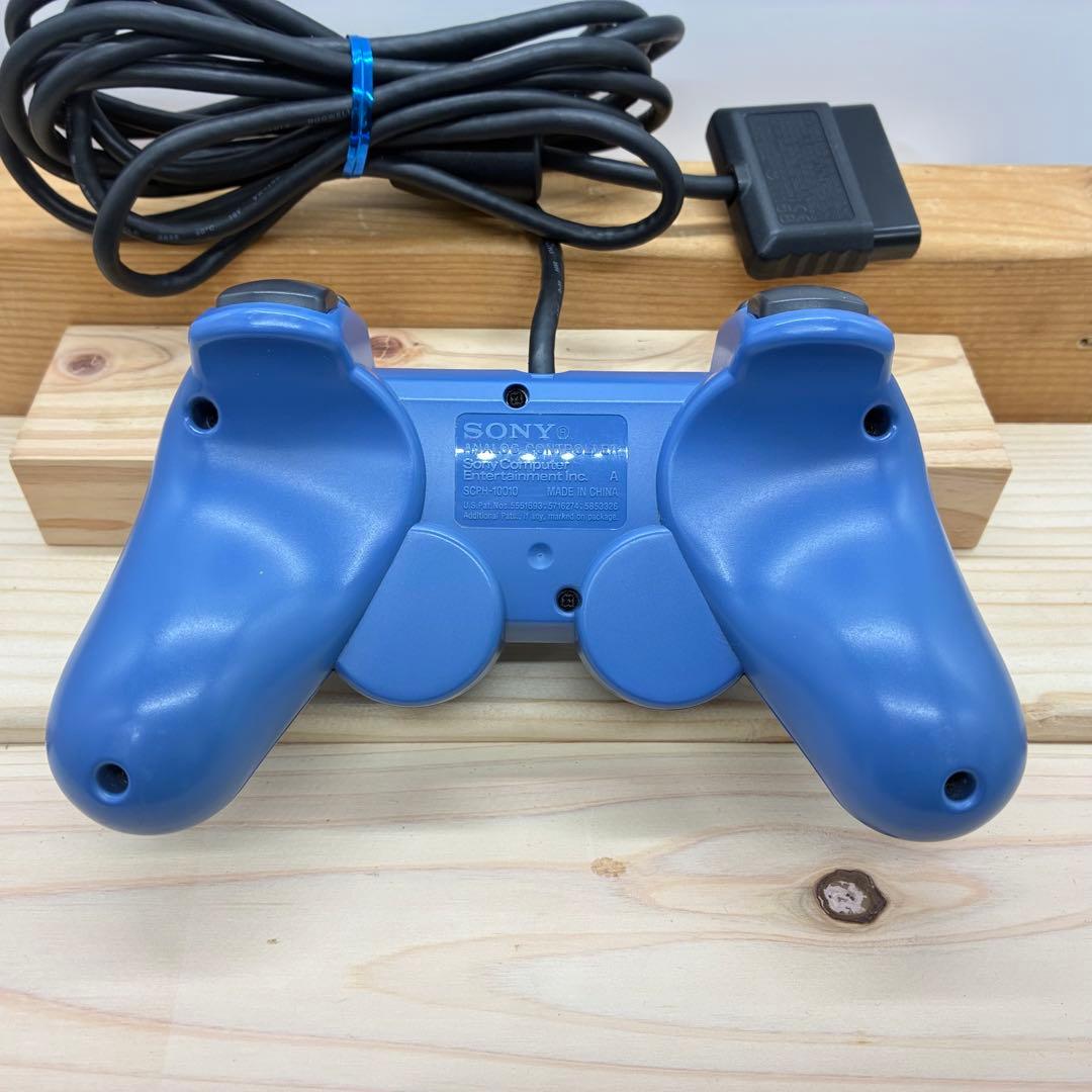 純正品 希少色 プレイステーション２ コントローラ ブルー