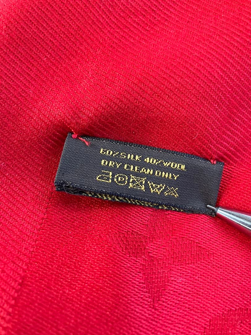 LOUIS VUITTON レッド ストール　シルクウール