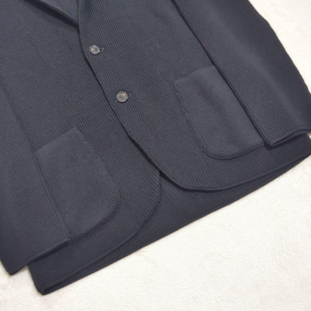 LARDINI 現行 ブートニエール ニット テーラードジャケット ブラック