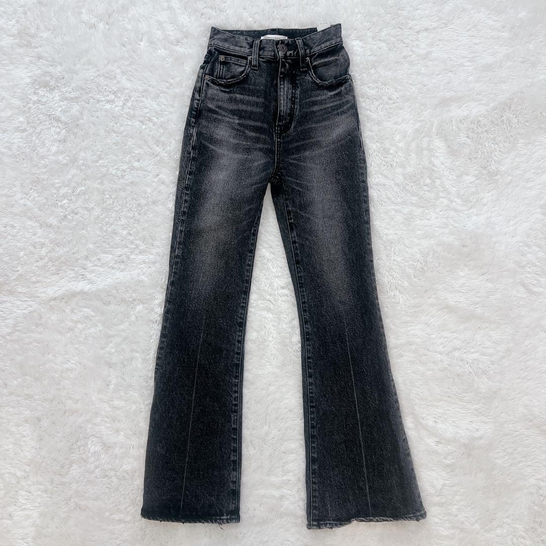 moussy BLACK FLARE フレア デニム ストレッチ 22