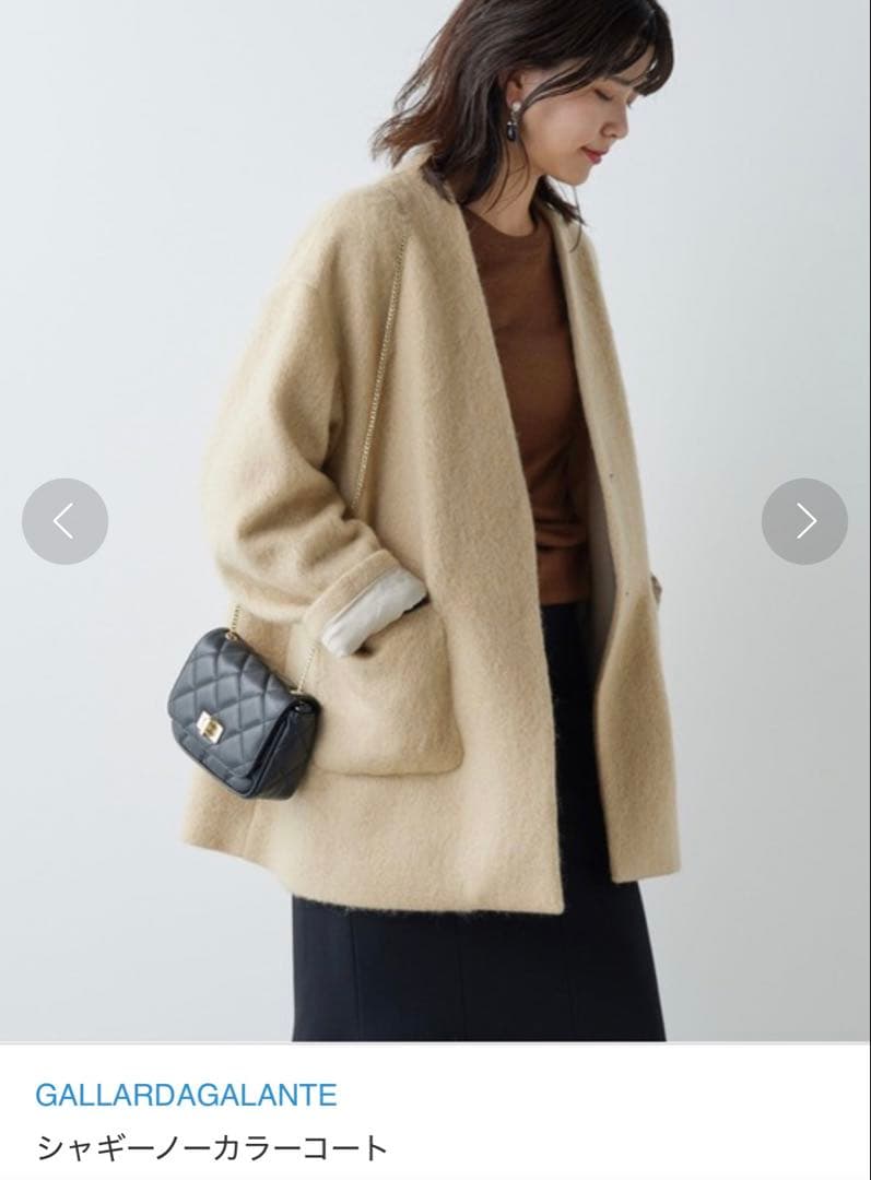 GALLARDAGALANTE シャギーノーカラーコート クリーニング済み