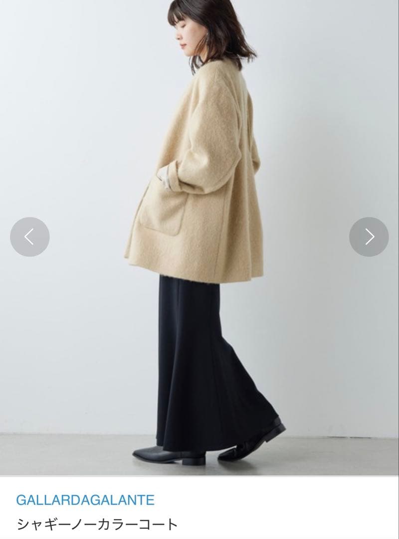 GALLARDAGALANTE シャギーノーカラーコート クリーニング済み