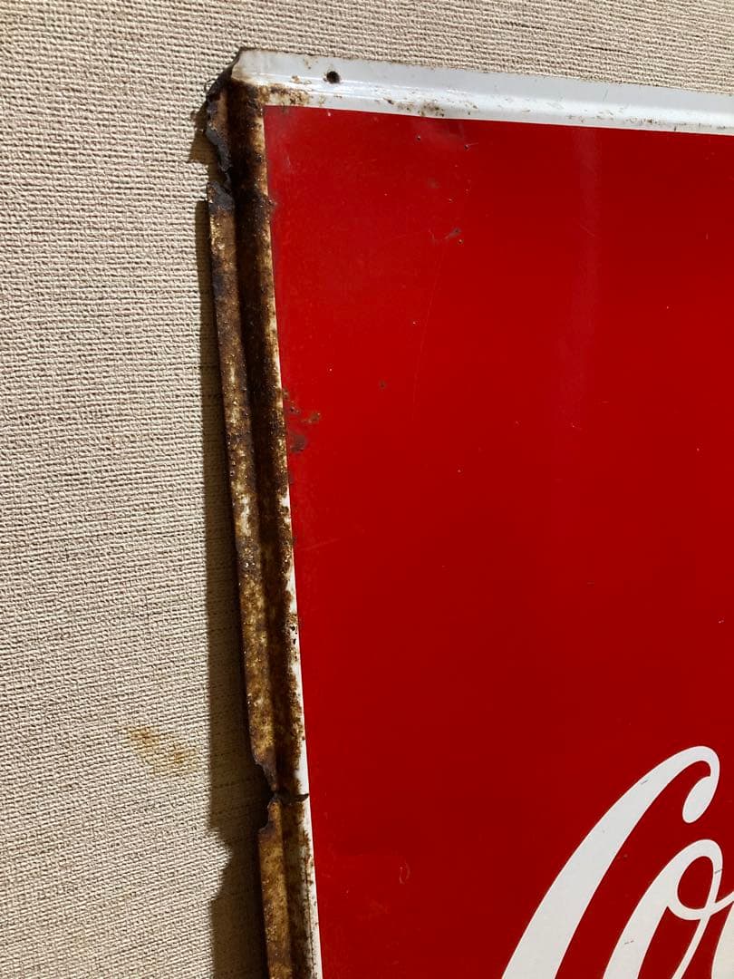 【当時物】Coca-Cola コカコーラ 昭和レトロ ホーロー看板 特大91cm