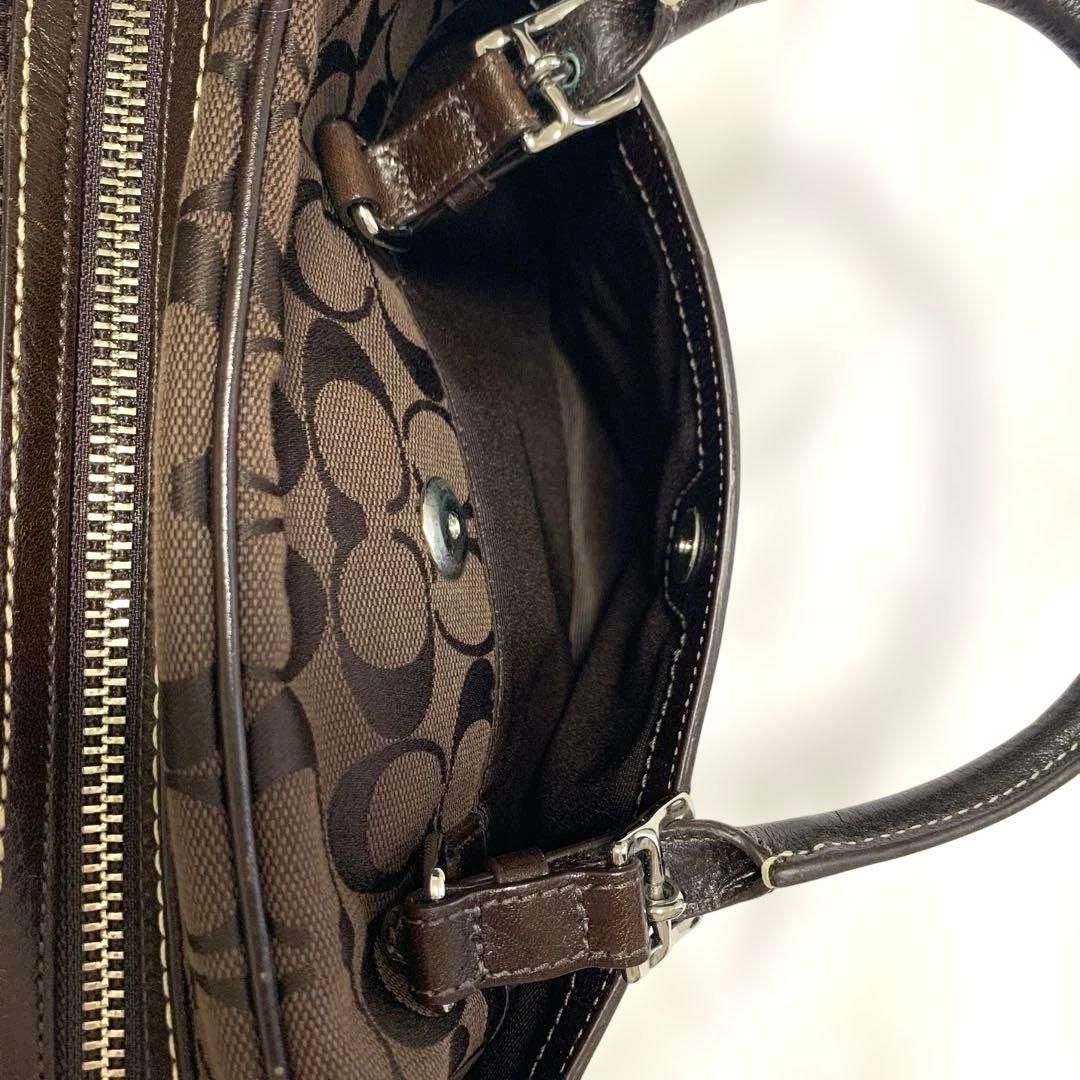 【未使用品】coachシグネイチャー　ミニボストン　ブラウン　保存袋　カード付