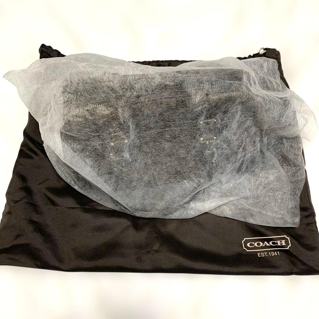 【未使用品】coachシグネイチャー　ミニボストン　ブラウン　保存袋　カード付