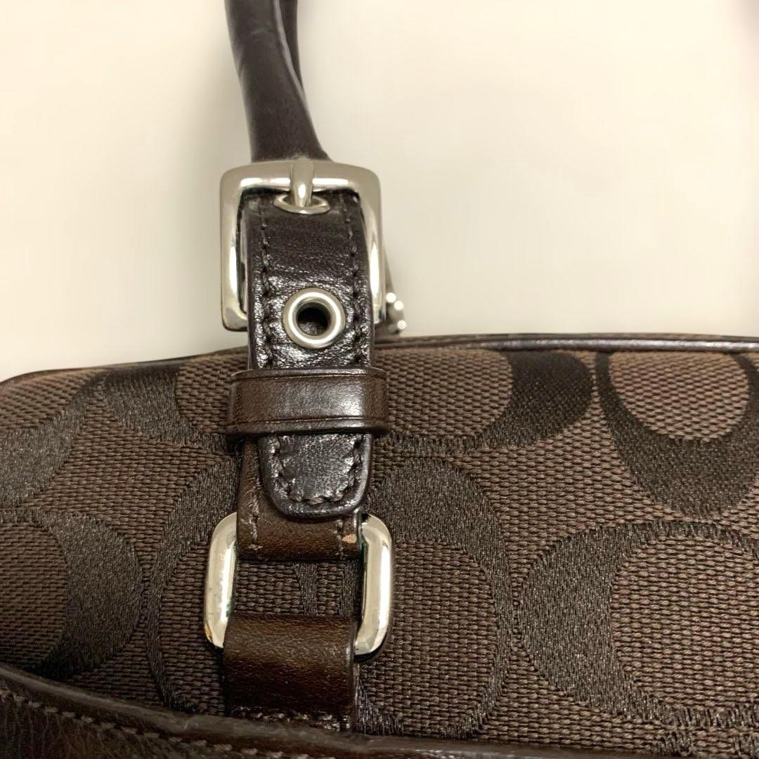 【未使用品】coachシグネイチャー　ミニボストン　ブラウン　保存袋　カード付