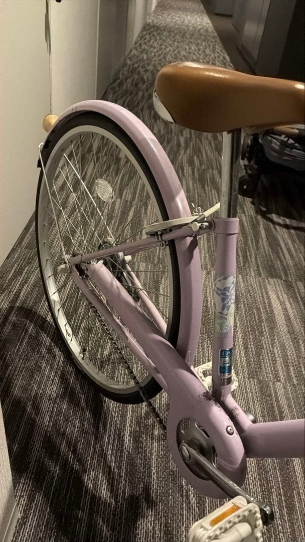 【美品】26インチ 女の子用シティサイクル自転車　ゴールドバスケット付き
