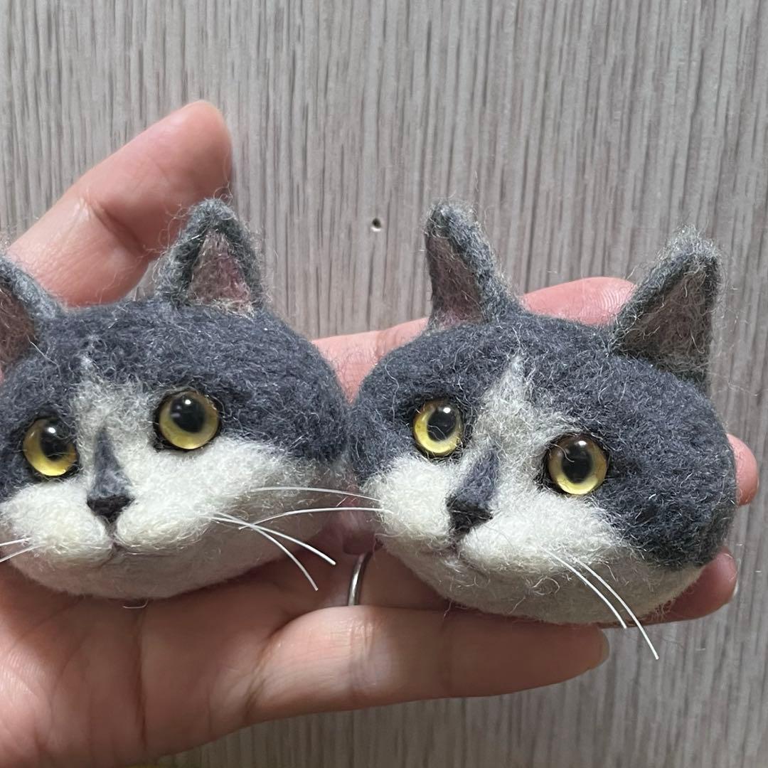 【りえ】 羊毛フェルト 猫 キーホルダー