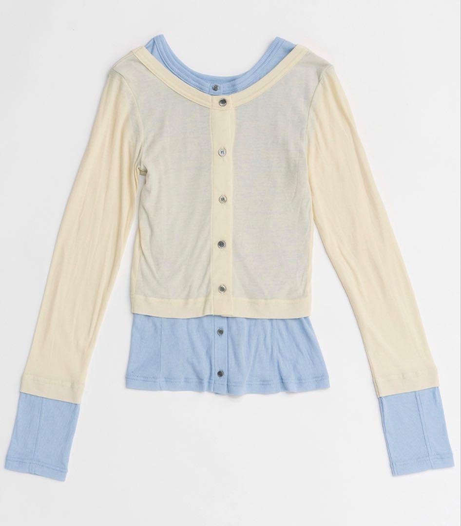 Maison special Top/2WAYネックバイカラーコンフィートップ