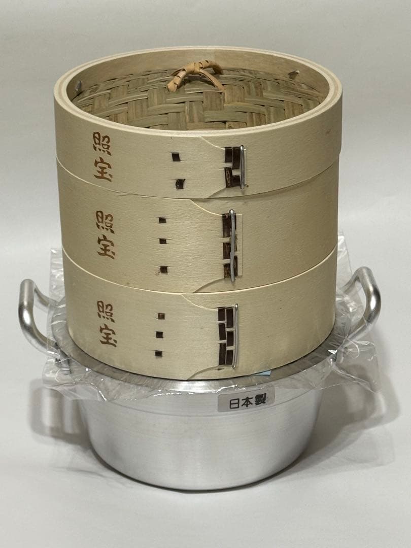 Suu〜様購入予定商品・白木蒸籠１８センチ２段・蒸し板セット