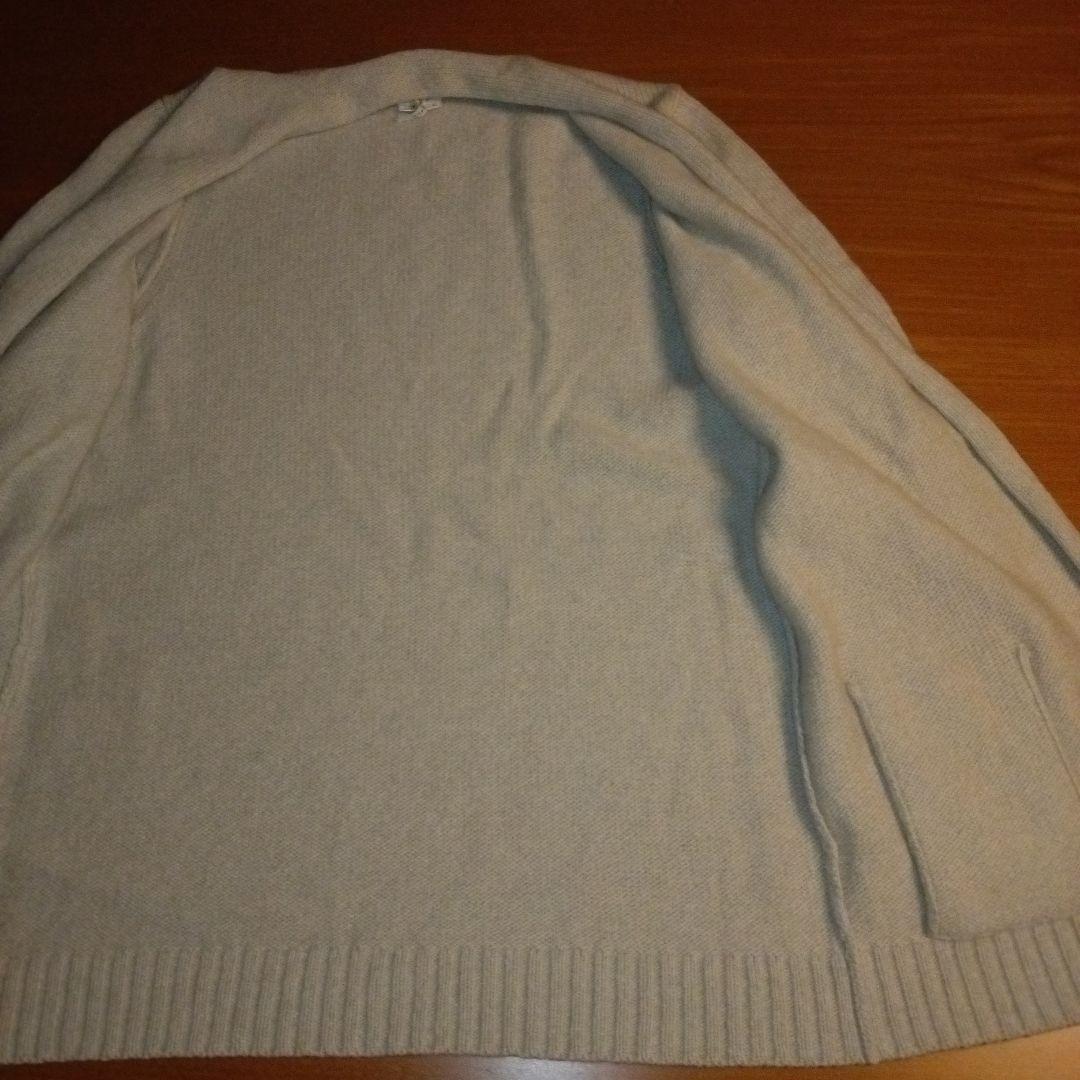 エルメス　ニットカーディガン　カシミア100%　薄ベージュ　SM　イタリア製