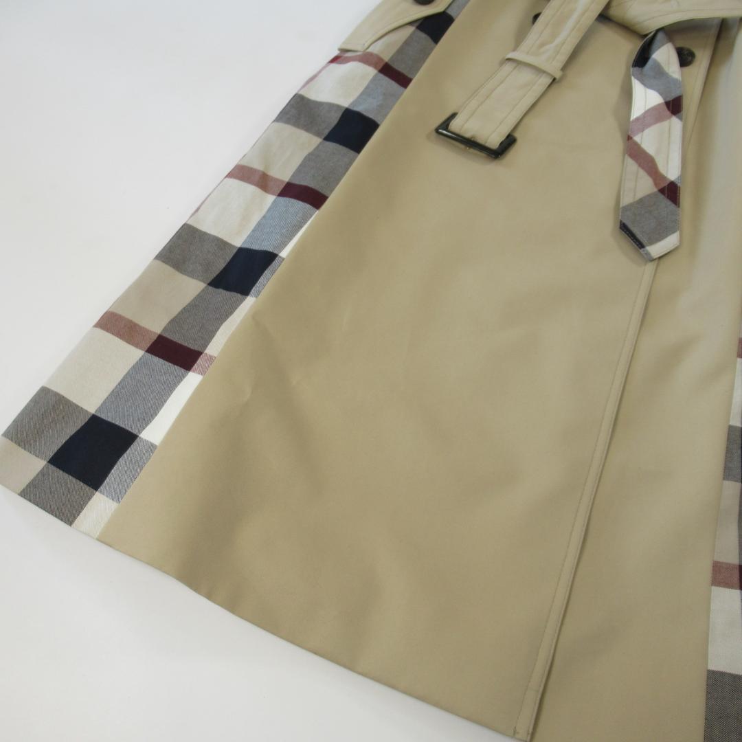ブルーレーベルクレストブリッジ新品 パーシャルチェックトレンチコート 38