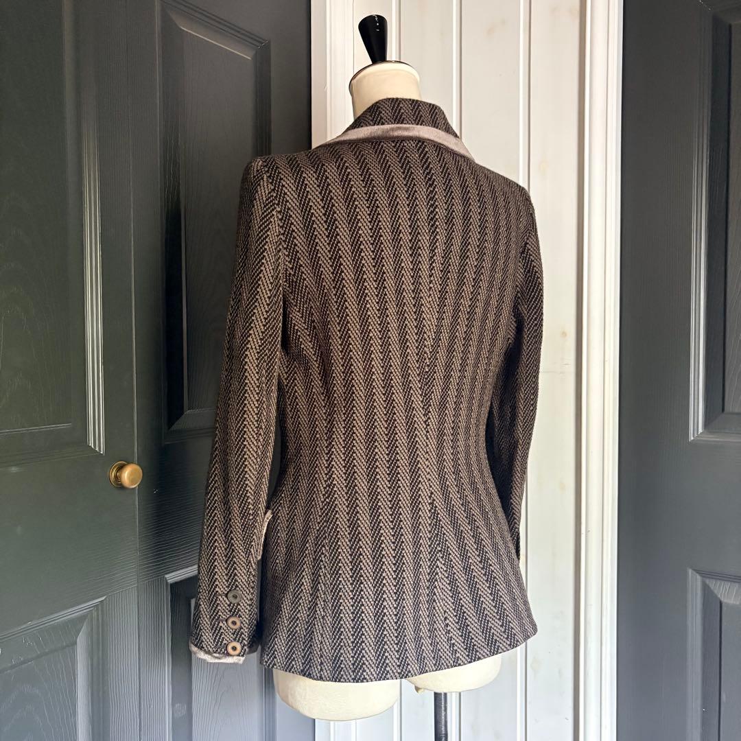NO.7-180ARMANI COLLEZIONI 42異素材ベロア×ツイード