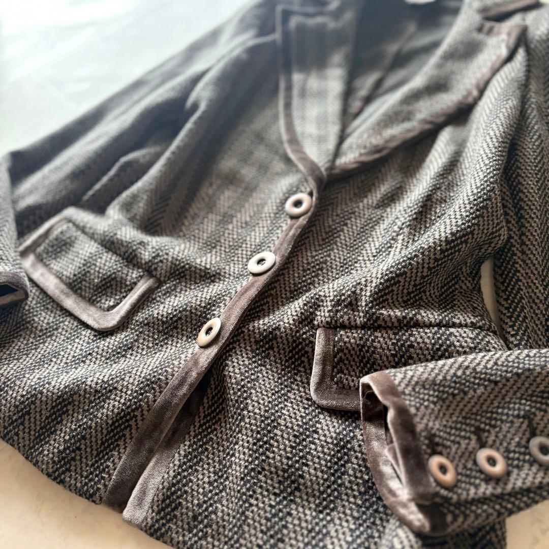 NO.7-180ARMANI COLLEZIONI 42異素材ベロア×ツイード