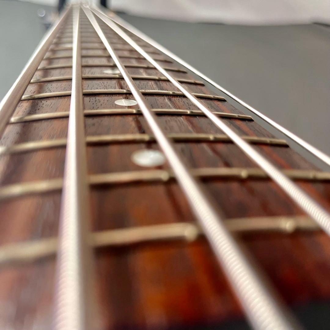 5連ペグ Squier affinity Jazz Bass V 5弦ベース 赤
