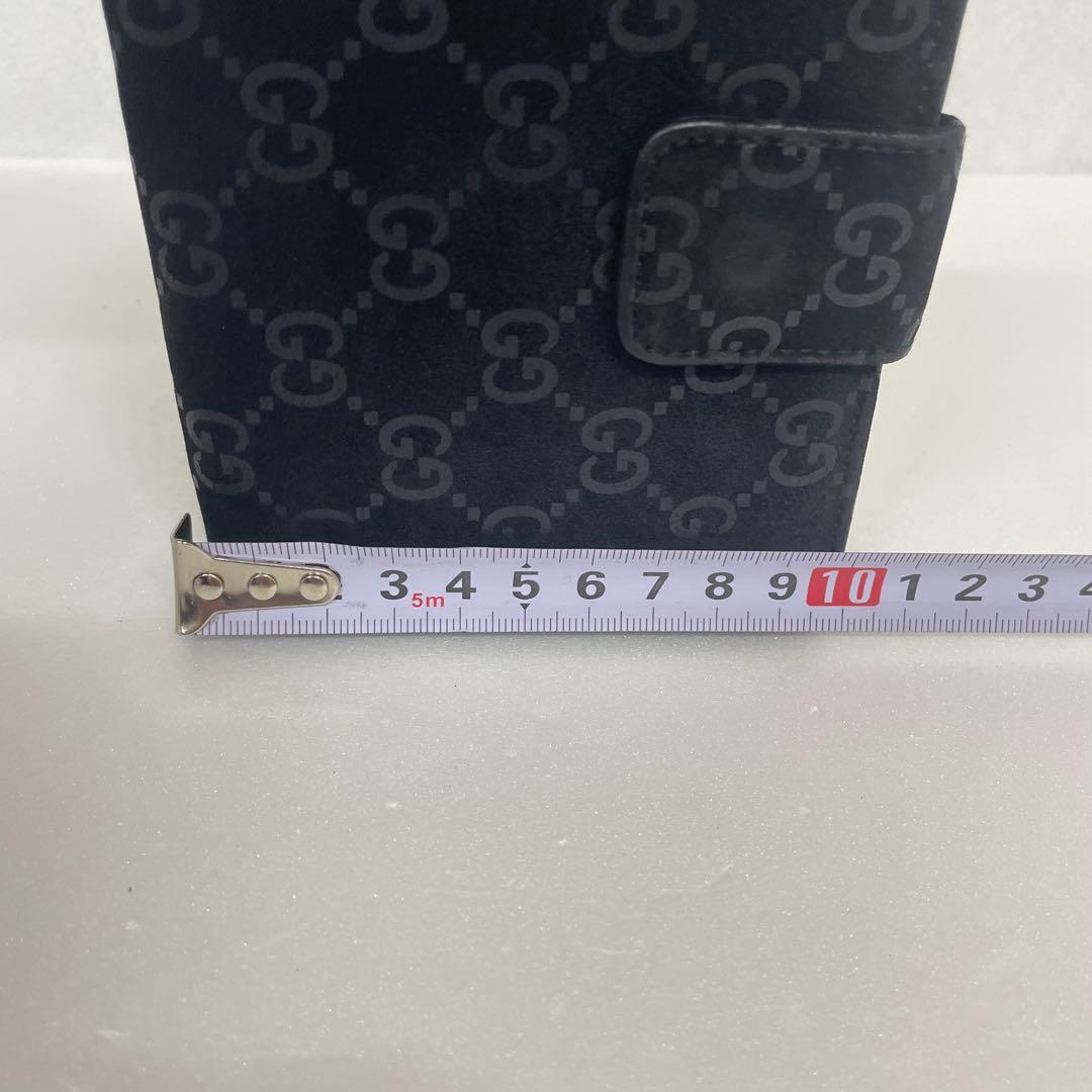 GUCCI GG 二つ折り 財布 ロゴ 黒 ブラック スエード