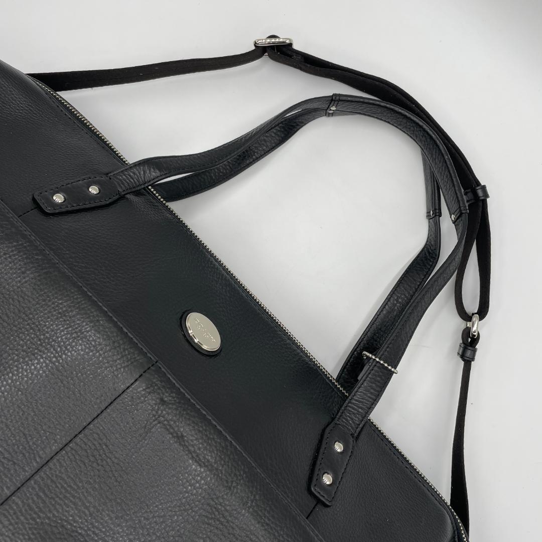 良品 COACH ボストンバッグ レザー ブラック 大容量 肩掛け