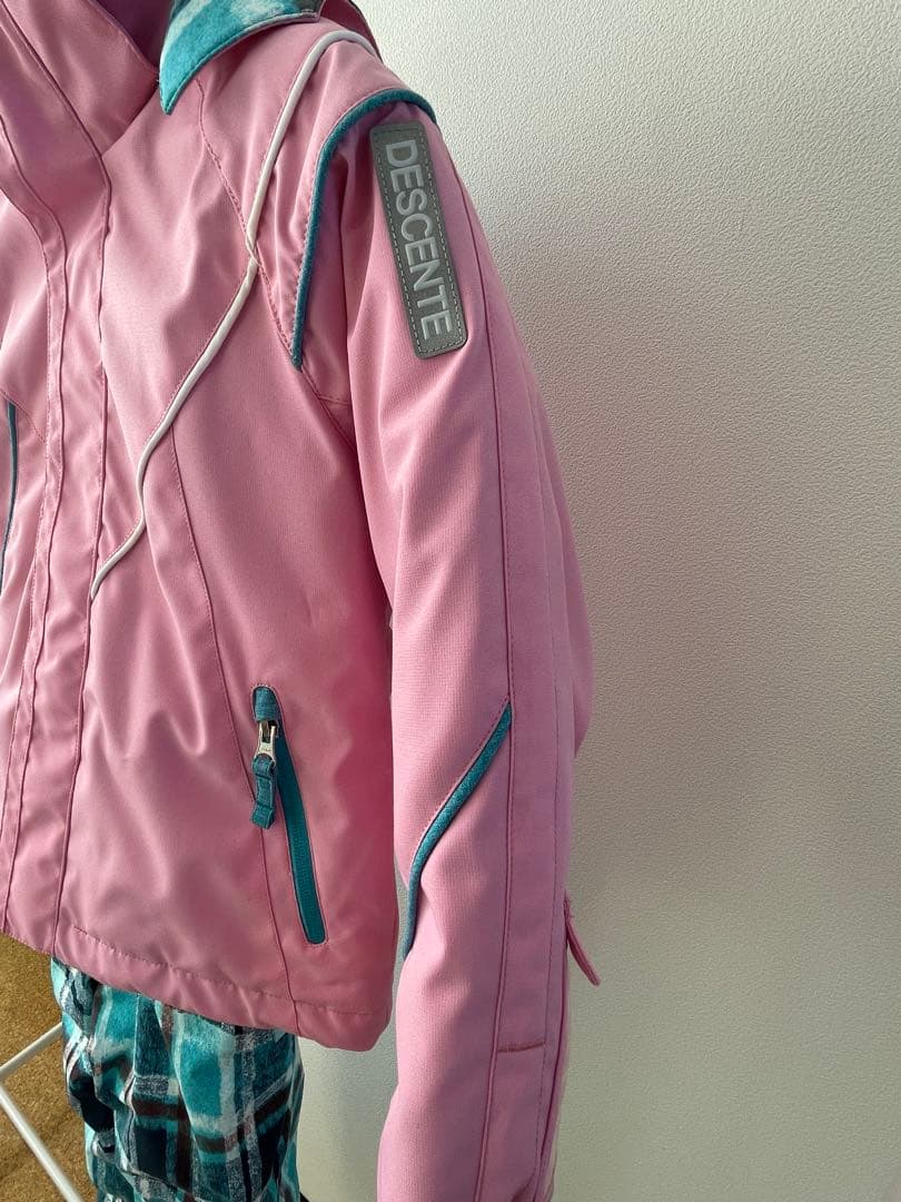 DESCENTE デサント　キッズスノースーツ　ピンク×ブルーチェック　130
