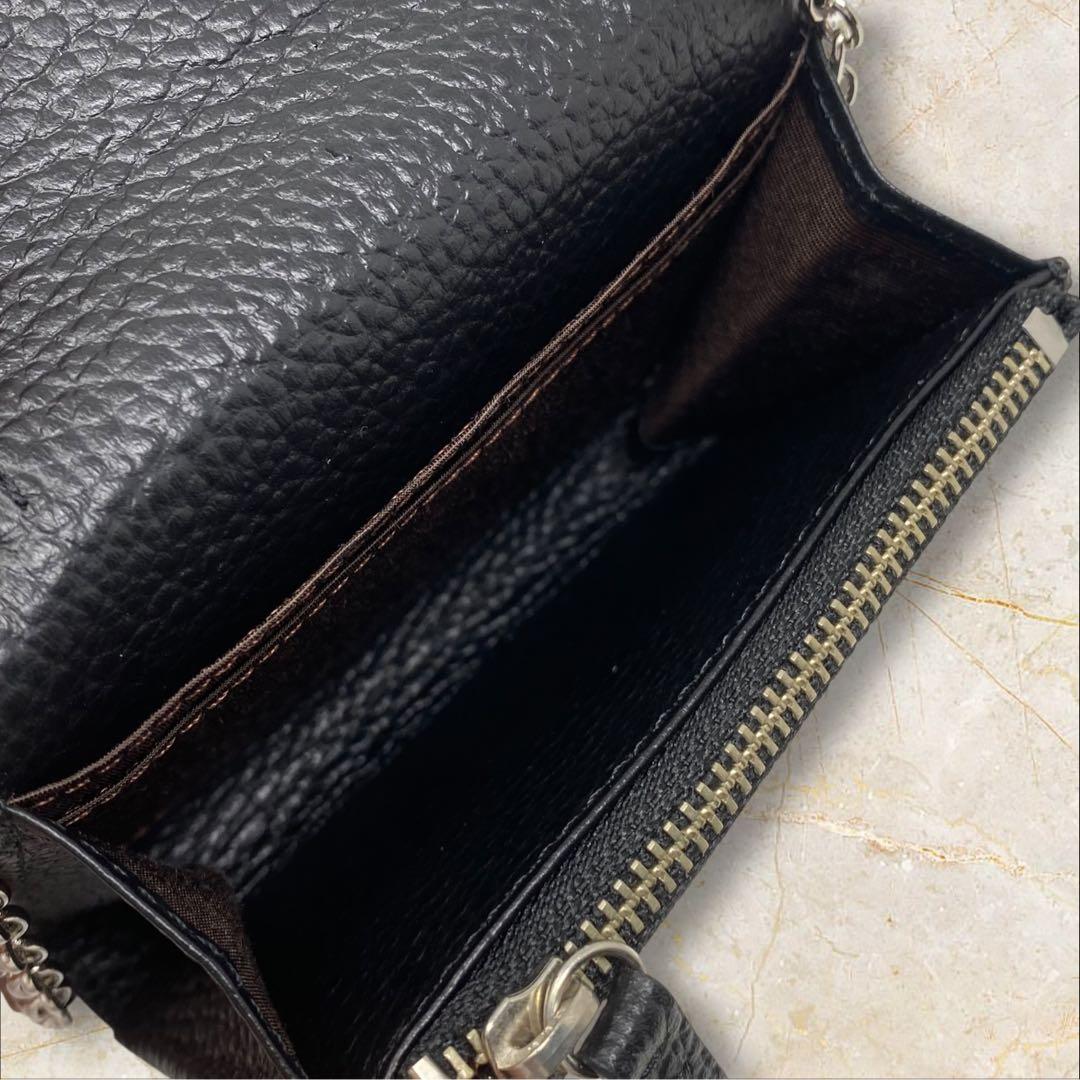 russet ラシット チェーンミニウォレット ブラック 財布 チェーン 黒