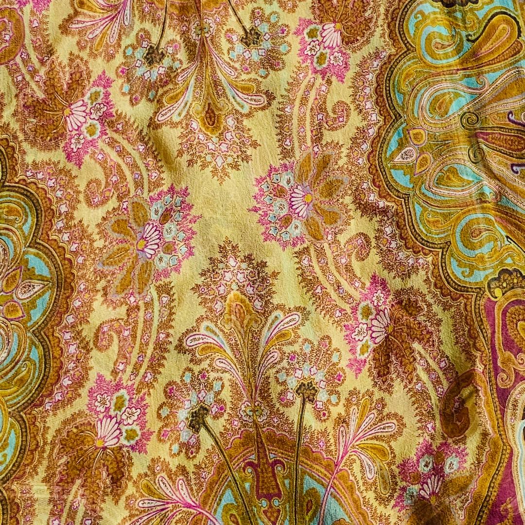 【良品】ETRO エトロ シルク スカーフ ショール ペイズリー柄 イタリア製