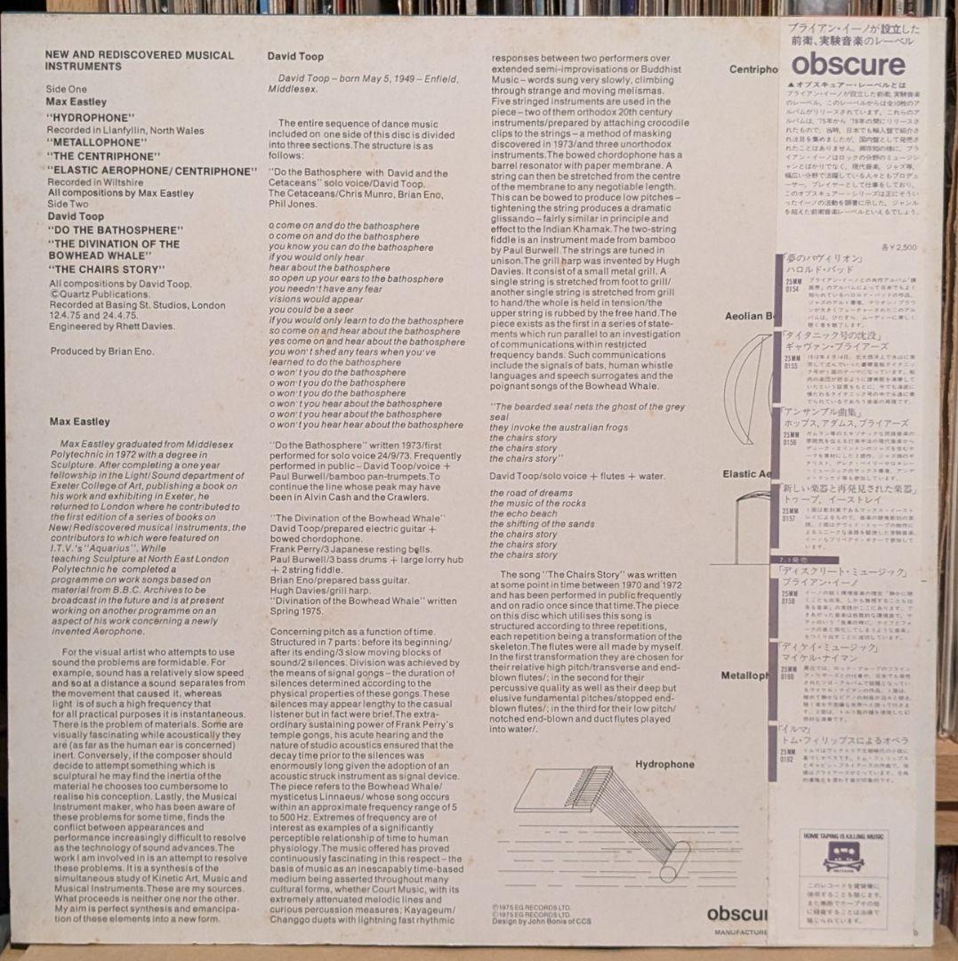 David Toop/Max Eastley - レコード帯付美盤