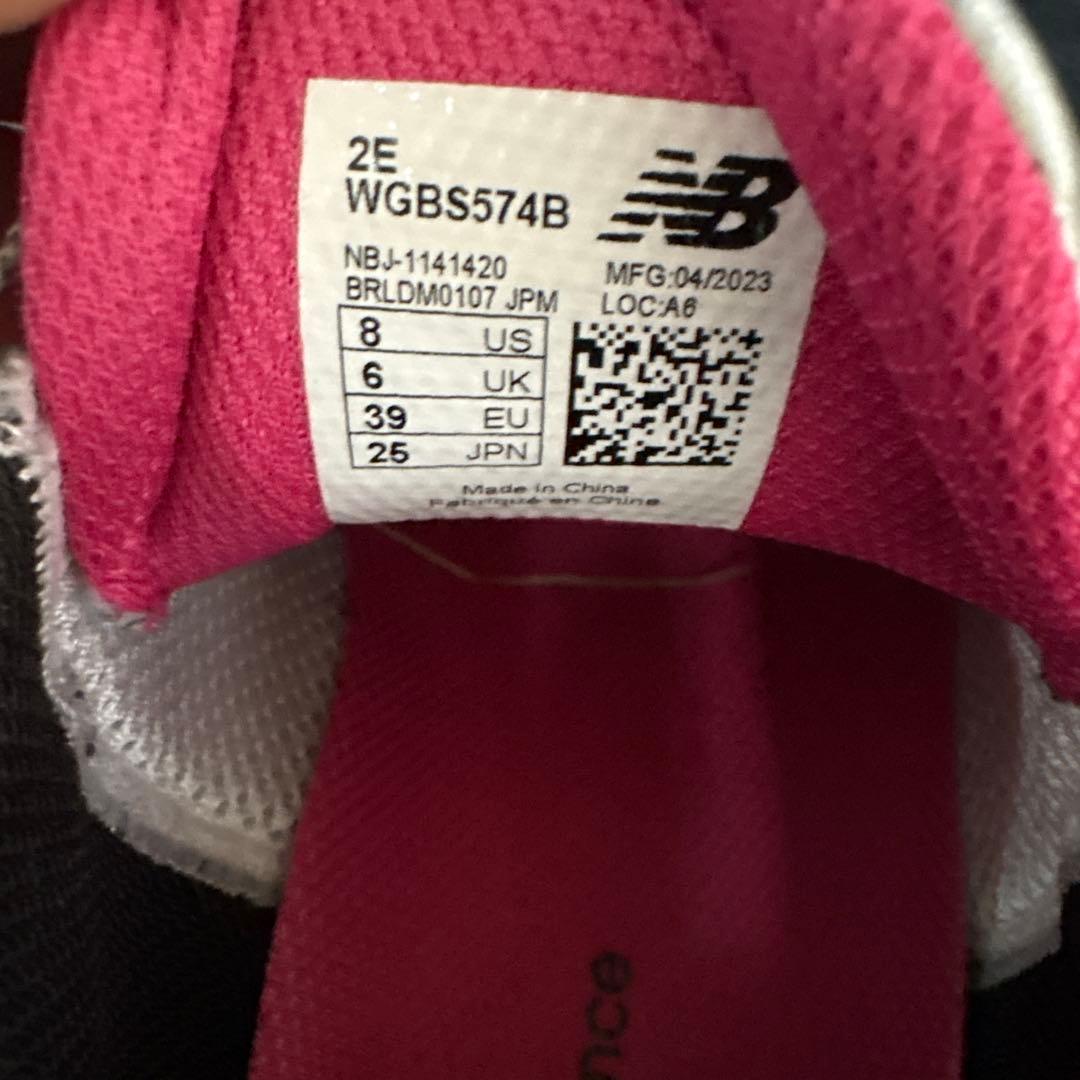 new balance 574 ゴルフシューズ 女性用 シルバー/ピンク