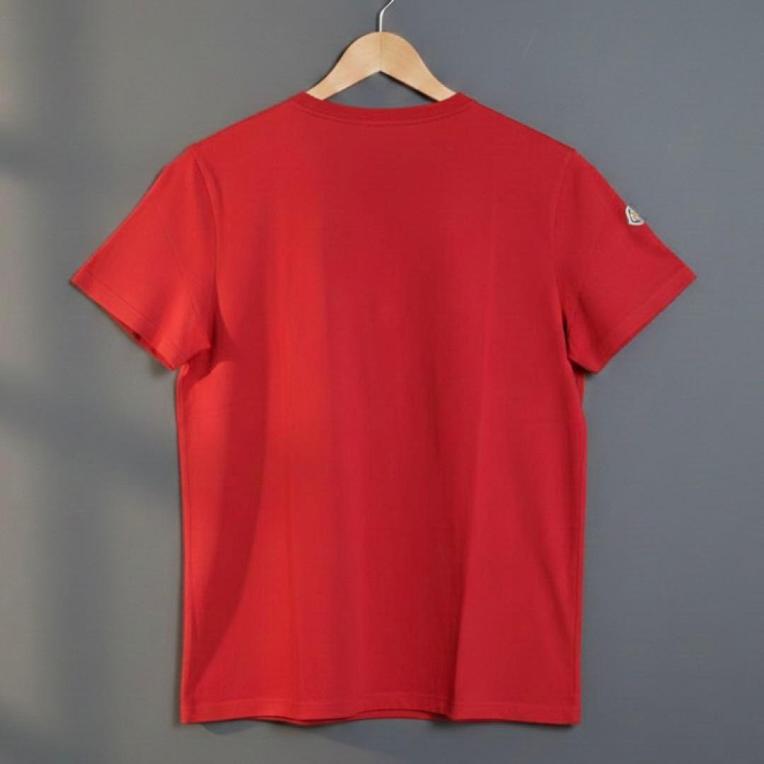 【極美品】MONCLER モンクレール Tシャツ レッド デカロゴ プリント M