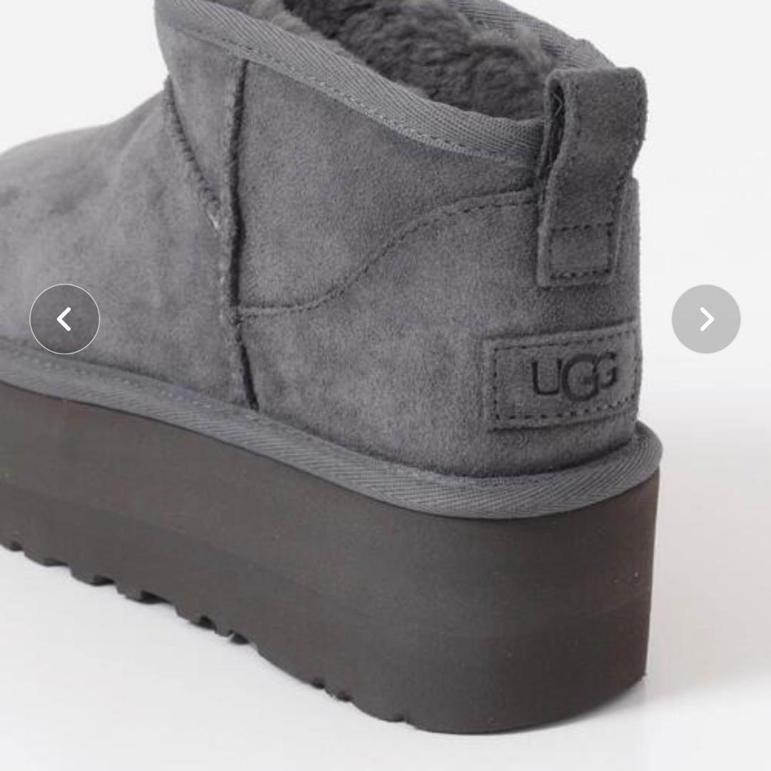 UGG グレー ムートンブーツ プラットフォーム　防水スプレー