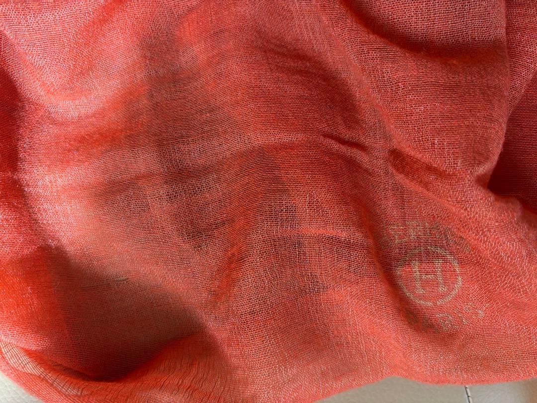 HERMES エルメスストール　カシミア&シルク アースカラー　138×132