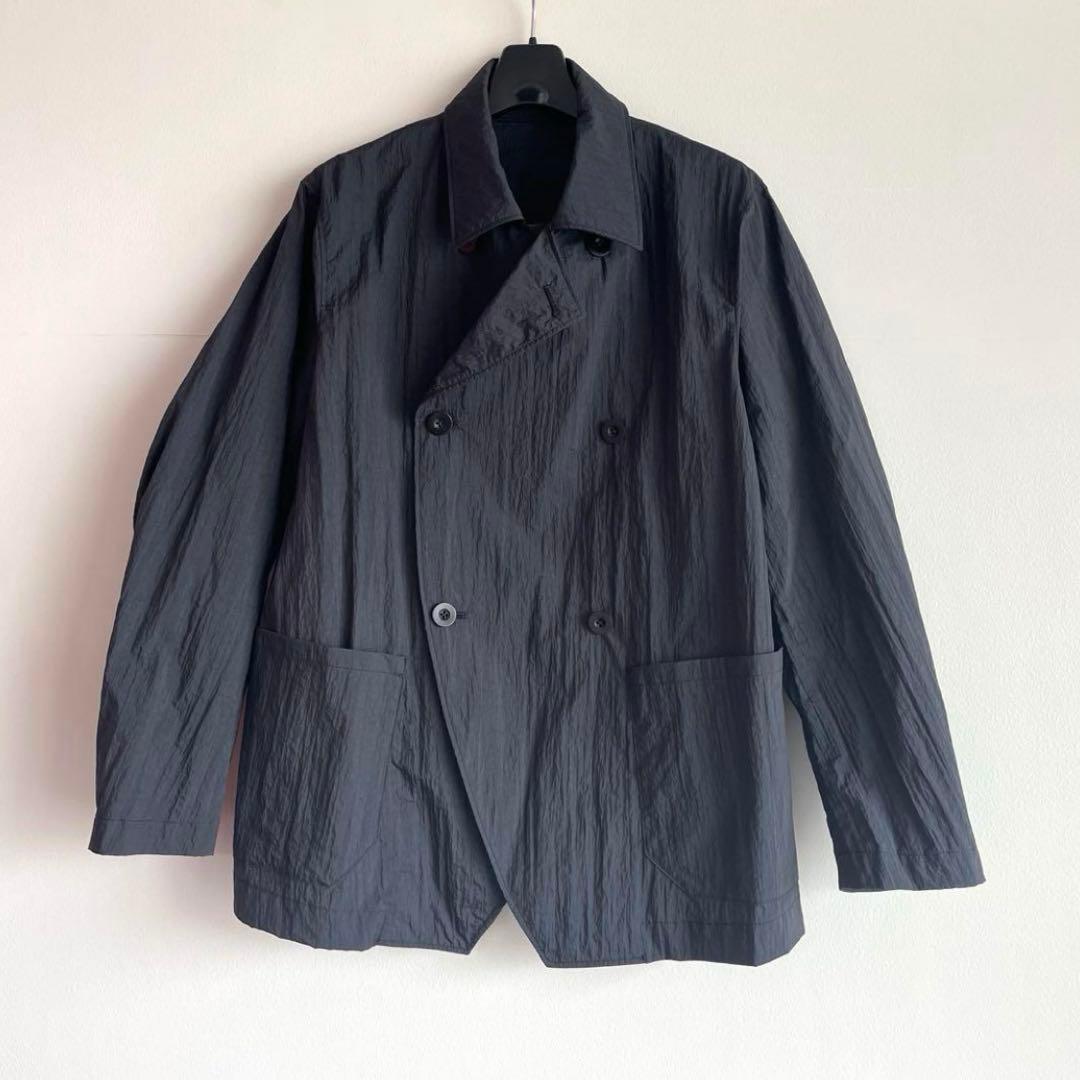 ASEEDONCLOUD / Handwerker 黒のシワ加工ダブルジャケット