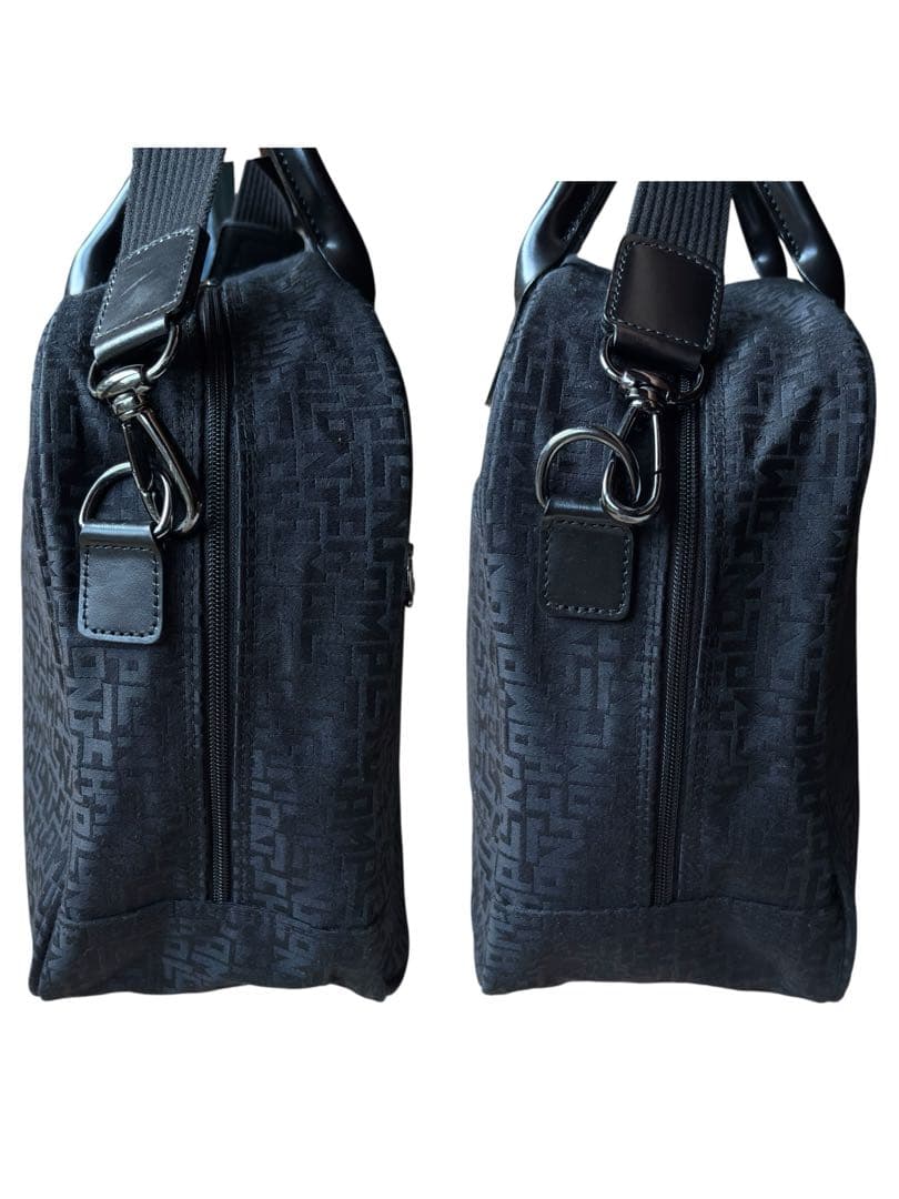 美品 ロンシャン ショルダー ボストンバック 2way キャリーオン 総柄 黒