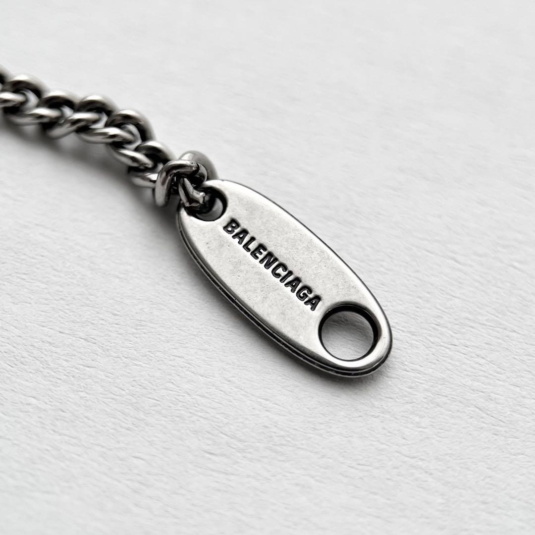 現行モデル 未使用品 バレンシアガ BB ネックレス アンティーク シルバー