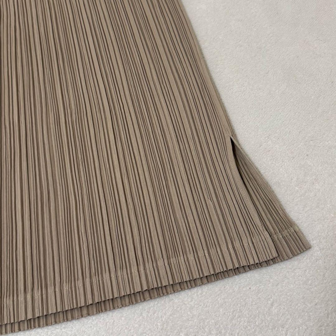 極美品✨PLEATS PLEASE Xサイズ プリーツ　ベージュ　ロングスカート