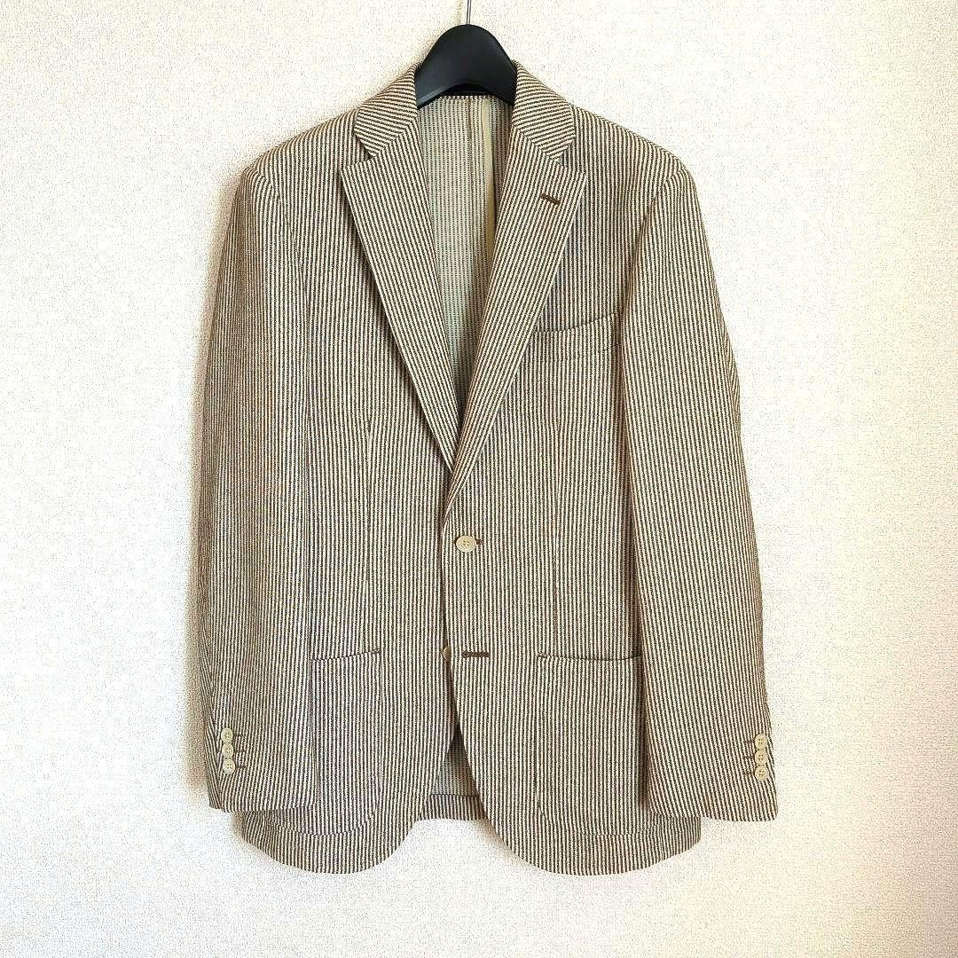 【美品】RINGJACKET サルトリアリング ブラウンストライプ 春夏 44