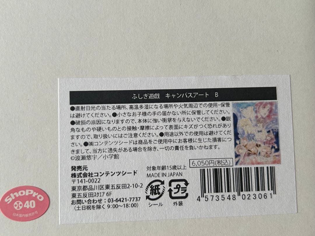 ふしぎ遊戯 キャンバスアート B