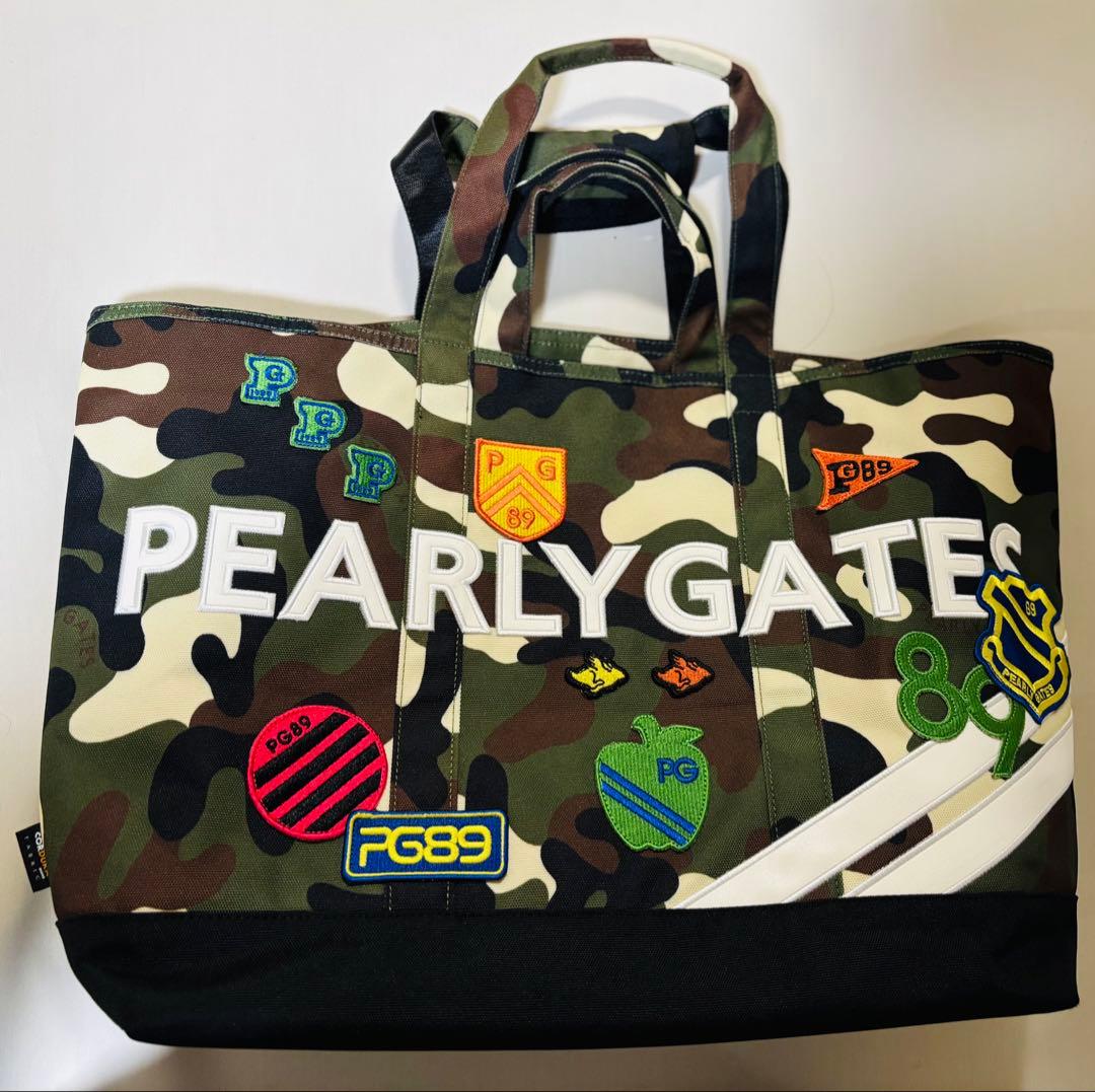 【極美品】パーリーゲイツ カモフラ ロッカーバック ワッペン　トート　バッグ