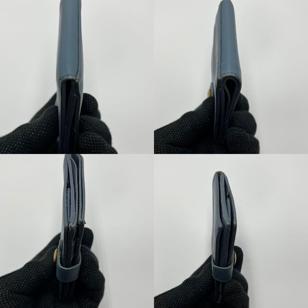 希少カラー イルビゾンテ 二つ折り財布 スカイブルー コンパクト 保存袋付き