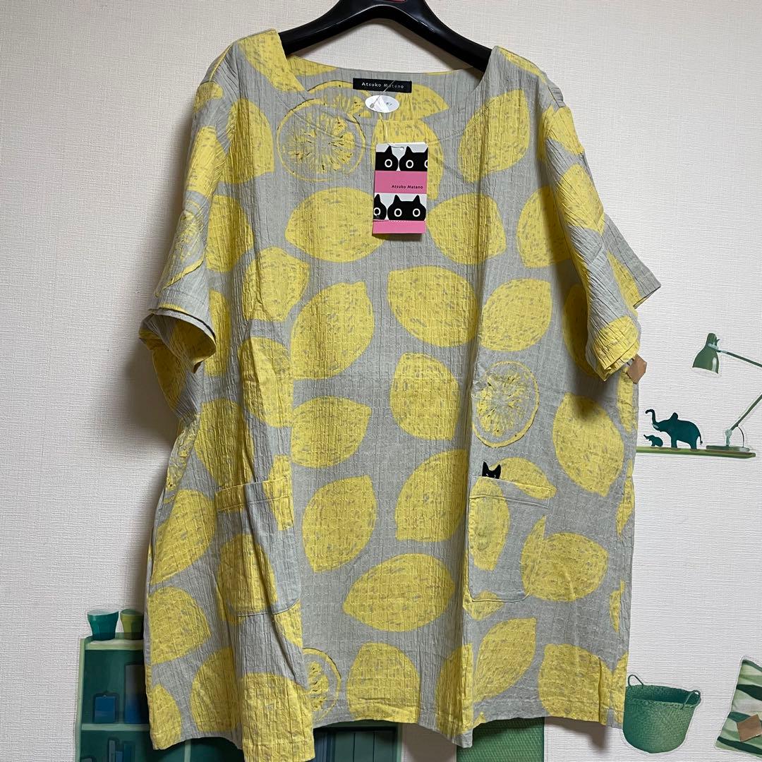 新品　マタノアツコ MEMEパッチ&レモン柄パジャマ・ルームウェア「4L」
