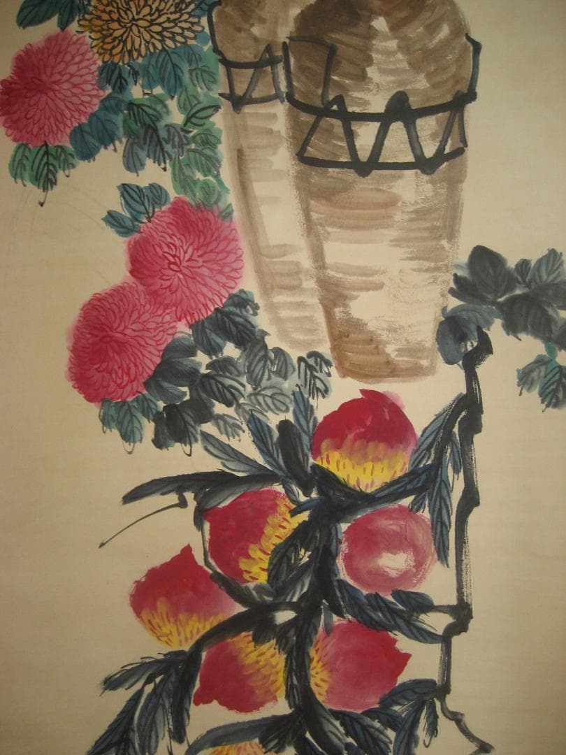 旧蔵☆中国古美術 古董品 掛軸 唐物 唐本  【齊白石 】 紙本 肉筆