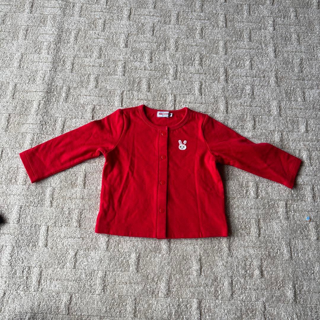 【最終値下げ】新品未使用ミキハウス　ジャンパースカートセット　冬服　80cm