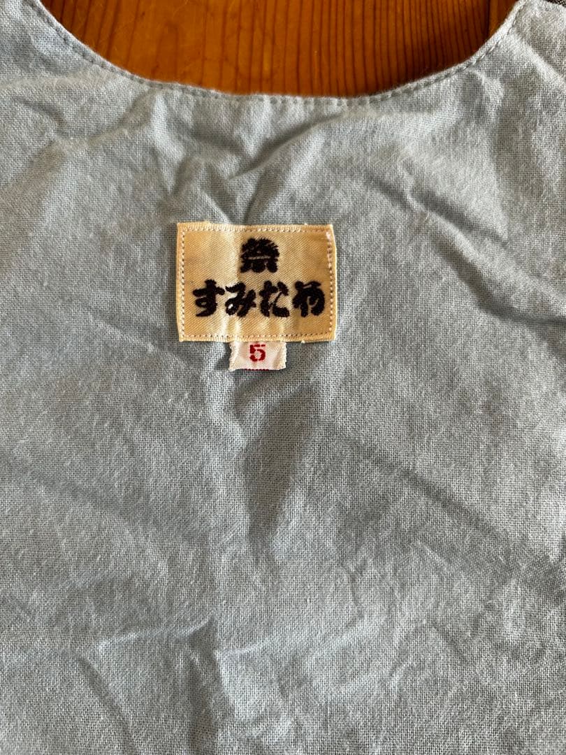 子供用　グレー紬　腹掛・ゴム股引セット　５号 浜松　すみたや