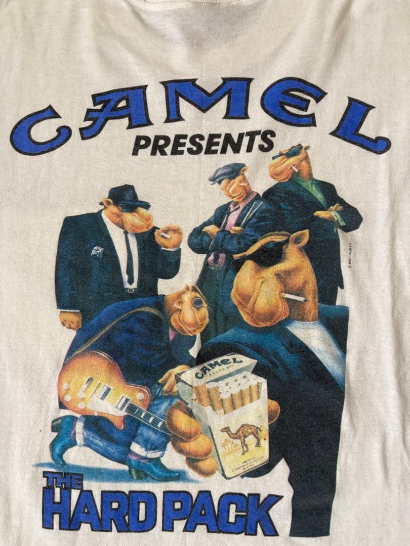 90s CAMEL Joe Camel Tシャツ 両面プリント 企業T ポケット